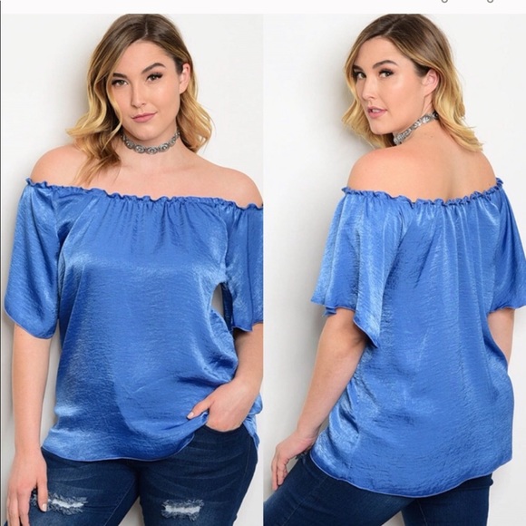 Zenobia Tops - NWT Blue Plus Size Top